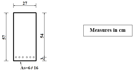 Cross section of degraded reinforced concrete
beam