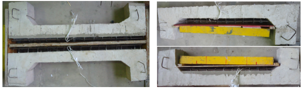 Extensometers installed in the concrete
(PTS; PTSR; PCS; PCSR respectively).